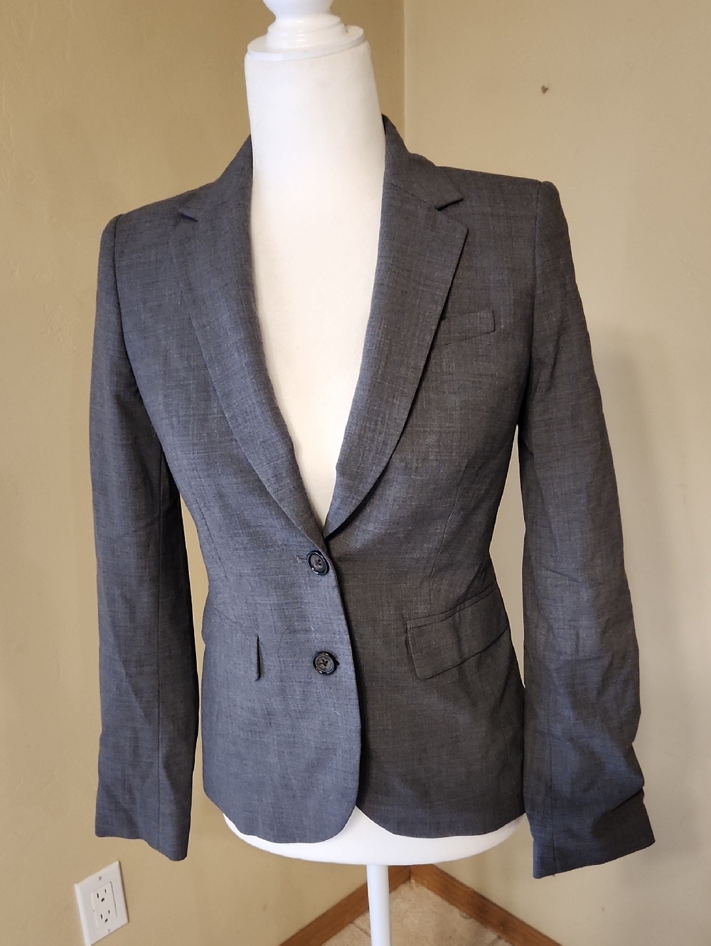 Banana Republic Gray Fitted Blazer